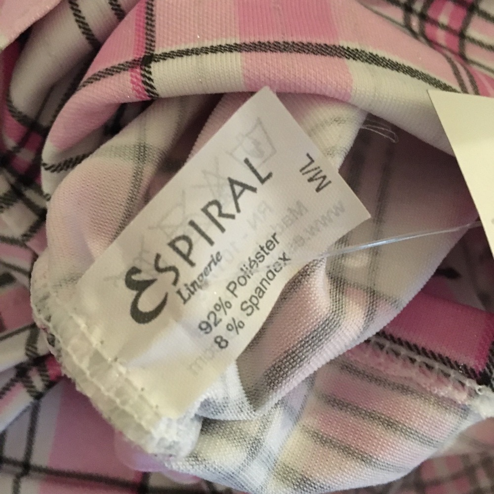 ADAM & EVE E Spiral Pink Plaid Front Tie Front Top - Picture 4 of 5